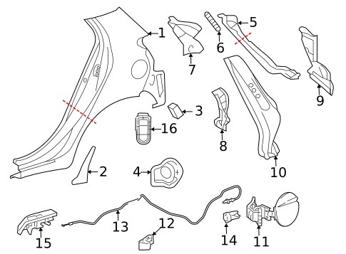 Fuel Door for 2017 Toyota Yaris #0