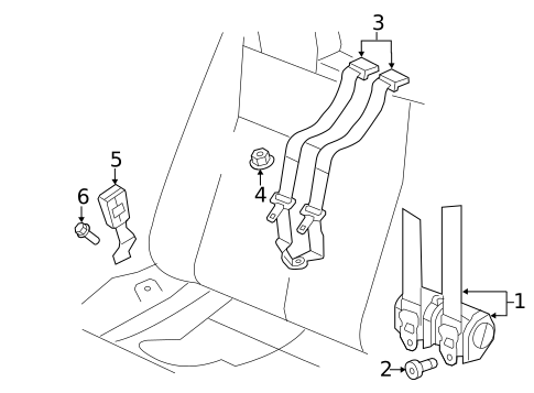 Rear Seat Belts for 2014 Chrysler 200 #1