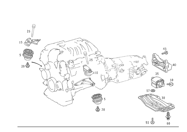 2029902201 - Engine Suspension: Hexagonal Head Screw for Mercedes-Benz Image image