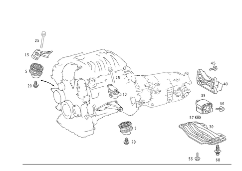 Engine Suspension for 2001 Mercedes-Benz S 55 AMG&reg; #0