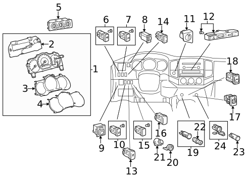 Cluster & Switches for 2006 Toyota Tacoma #0
