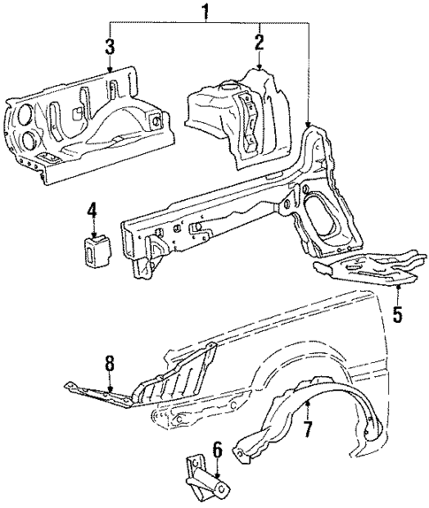 Structural Components & Rails for 1988 Mitsubishi Mirage #0