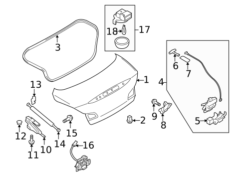 Trunk for 2015 INFINITI Q40 #0