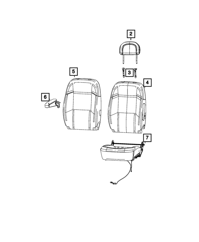 7DR27LXBAB - Interior Trim: Front Headrest for Mopar Image image