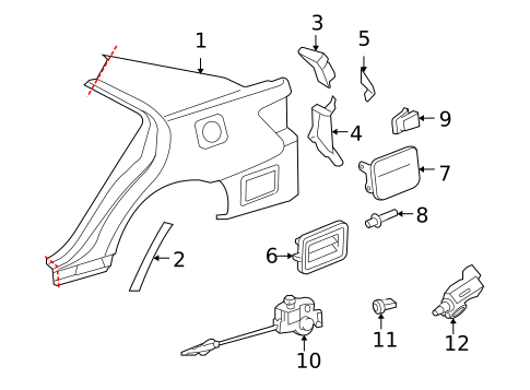 Quarter Panel & Components for 2009 Toyota Camry #0
