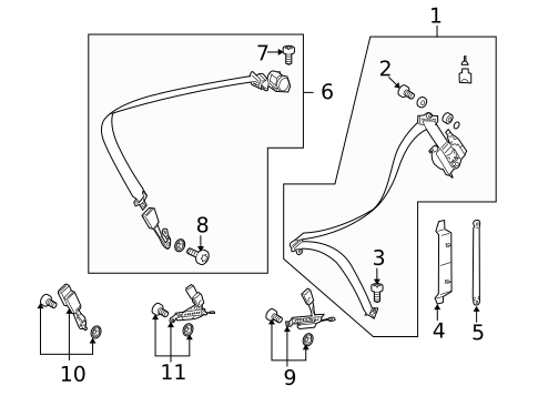 Rear Seat Belts for 2013 Mercedes-Benz S600 #0