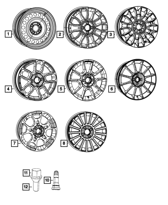 4726120AA - Wheels: Aluminum Wheel, Front Or Rear for Mopar Image