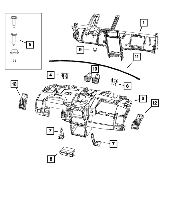 68102167AA - Interior Trim: Instrument Panel Reinforcement for Mopar Image