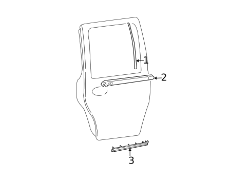 Exterior Trim - Rear Door for 1998 Ford Expedition #0