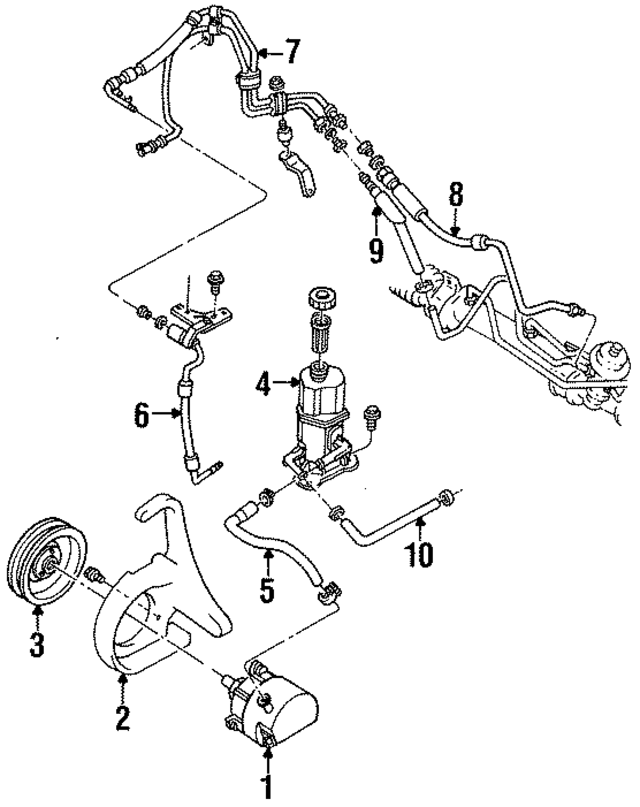 F5CZ3A719A - Steering: Pressure Hose for Ford: Escort | Mercury: Tracer Image