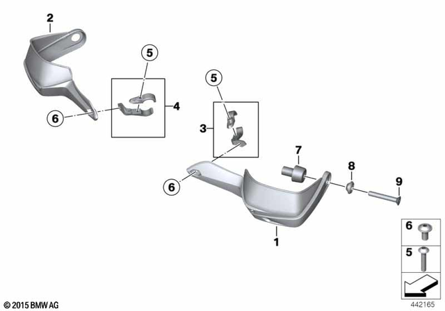71607703157 - Frame and Mounting Parts: Hand Protector Left - Sw/gr for BMW-Motorrad Image
