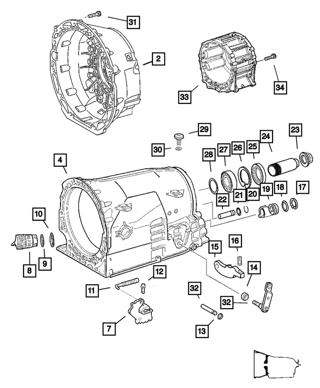 52108472AA - Automatic Transmission 5 Speed [DGJ]: Torque Converter Housing for Mopar Image