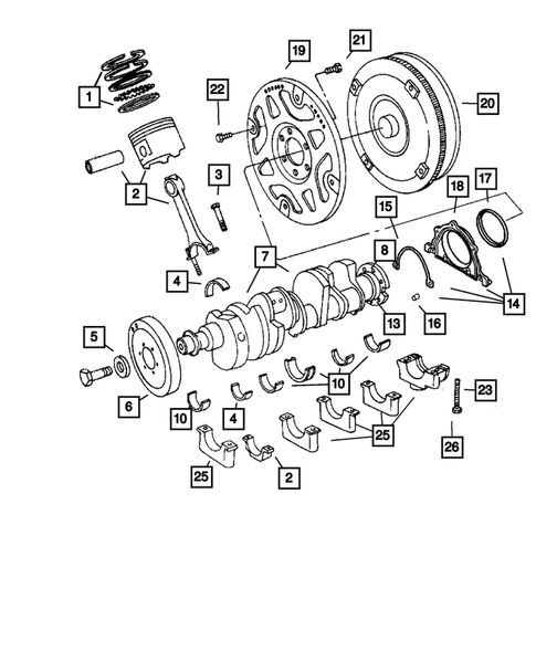 Crankshaft, Pistons and Torque Converter for 2006 Dodge Ram 1500 #0