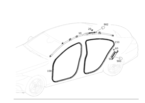 Head Protection Curtain, Door Edge Guard Sections for 2023 Mercedes-Benz CLS 450 #0