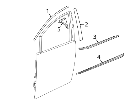 Exterior Trim - Front Door for 2022 Chrysler Pacifica #0
