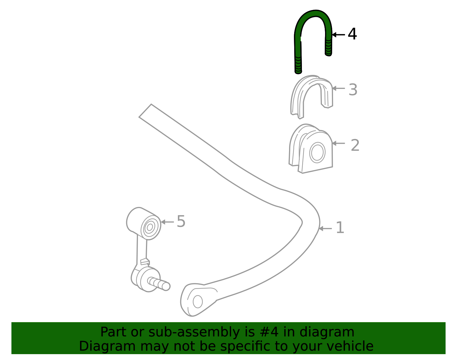 2001-2007 GM M10x1.5x35 Rear Suspension Stabilizer Shaft Insulator ...