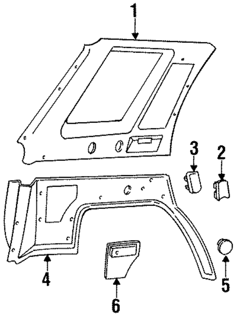 Interior Trim - Quarter Panels for 1991 Isuzu Rodeo #0