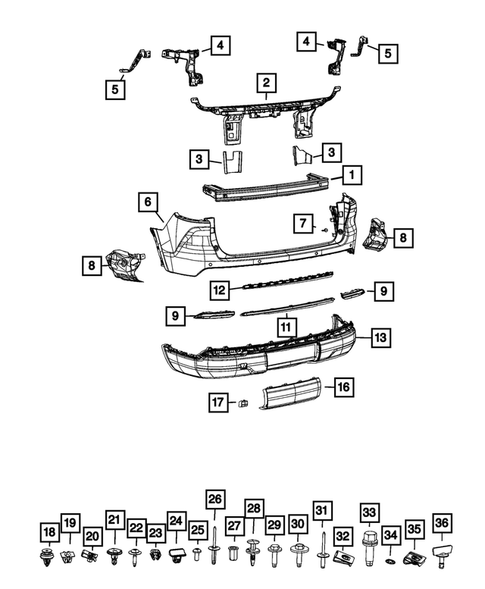 Rear Bumper and Fascia for 2022 Jeep Grand Cherokee L #1