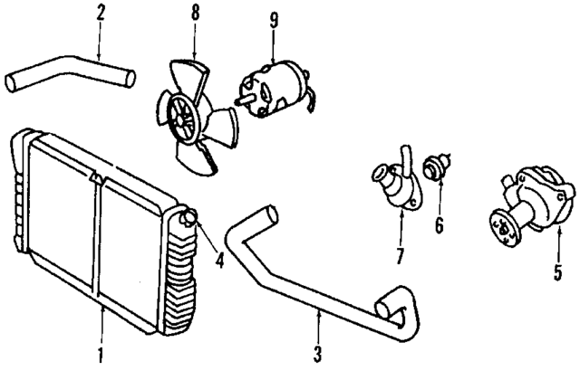 E63Z8005B - Cooling System: Radiator for Ford: Escort, EXP, Tempo | Mercury: Lynx, Topaz Image