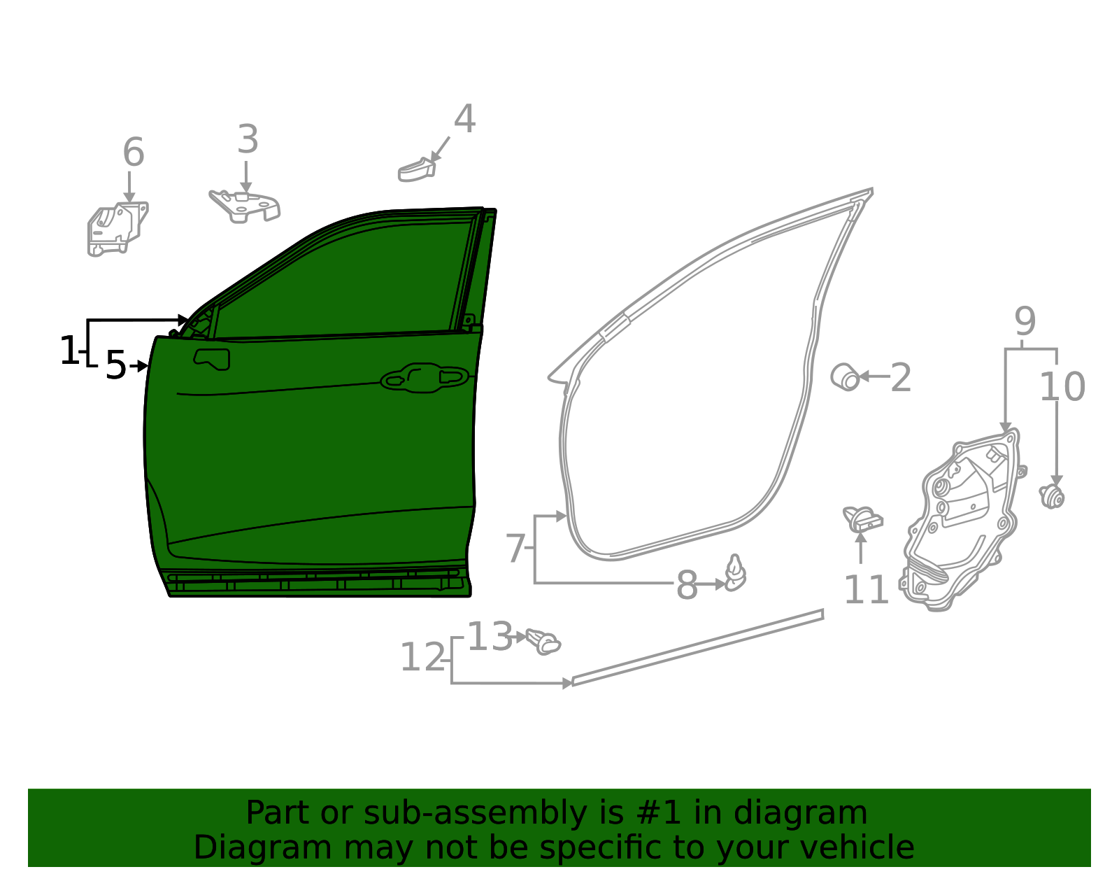 2020-2025 Toyota Highlander Door Shell 67001-0E171 | Toyota Parts