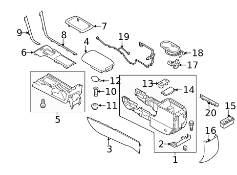 Center Armrest for 2012 Lincoln MKZ #0