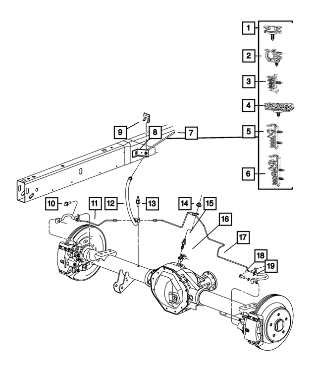 55398373AA - Brakes: Tube Clip, Chassis for Mopar Image