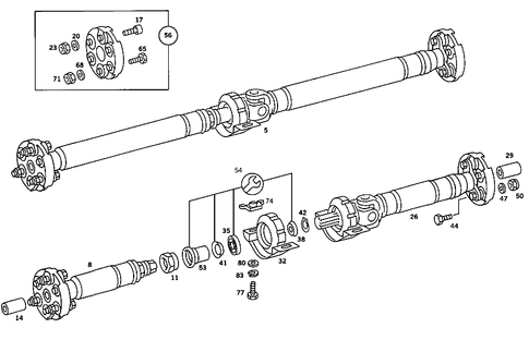Propeller Shaft for 1985 Mercedes-Benz 380SE #0