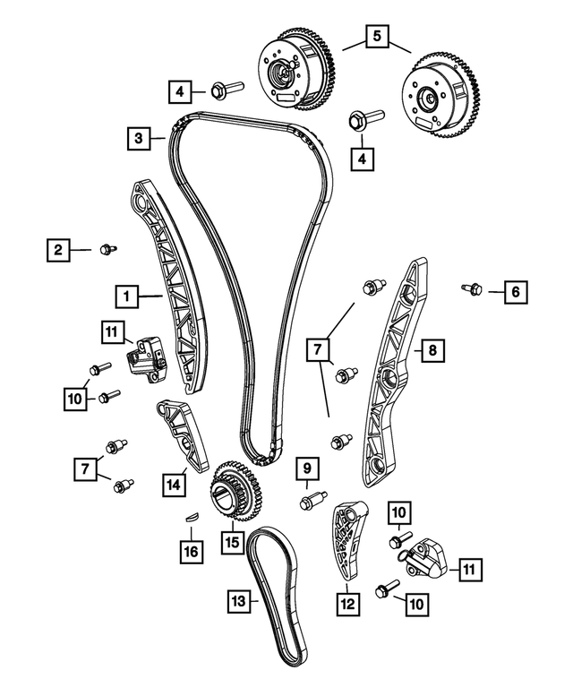 6509007AA - 2.4L Gas; Engine: Hex Flange Head Bolt, Mounting for Mopar Image