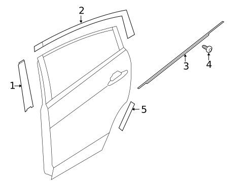 Exterior Trim - Rear Door for 2014 Kia Rio #1
