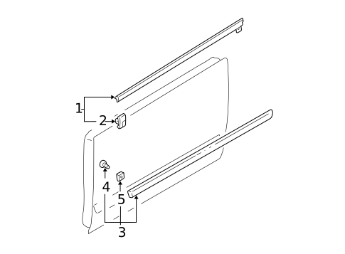Exterior Trim - Front Door for 2003 Subaru Impreza #0