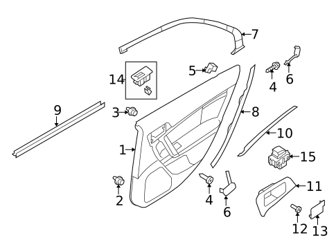 Interior Trim - Rear Door for 2012 Lincoln MKZ #0