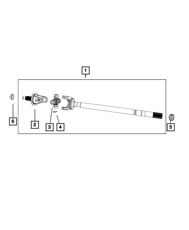 2AMD5428AC - Front Axle; American Axle 235 MM Dual Rear Wheel; Differential and Drive Line: U-joint Kit, Value Line for Mopar Image