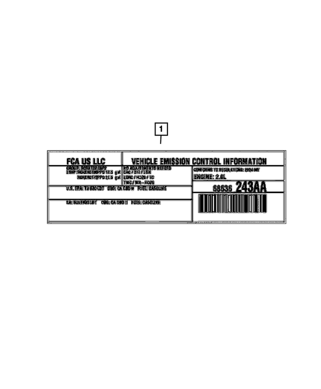 68642457AA - : Vehicle Emission Control Information Label for Mopar Image