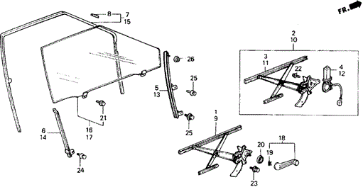 Door Window for 1988 Honda Accord #0