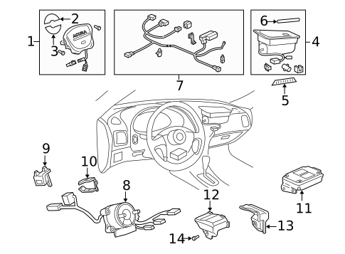 Air Bag Components for 1997 Acura Integra #0