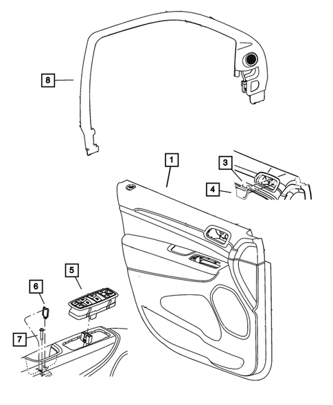Door Trim Panels-Front and Rear for 2011 Dodge Durango #0