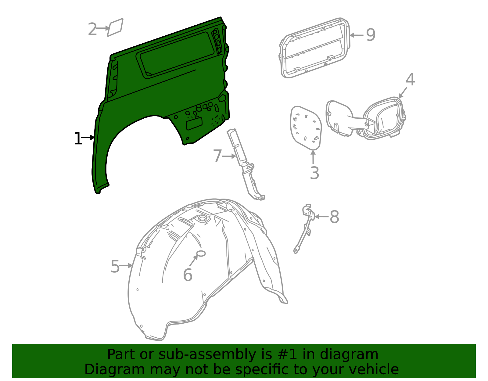 2021-2026 Cadillac Escalade ESV Quarter Panel 85595985 GM ...