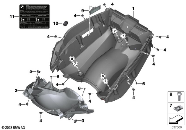 46638559640 - Frame and Mounting Parts: Luggage Compartment Floor -  for BMW-Motorrad Image image