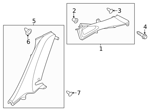 Interior Trim - Quarter Panels for 2014 Hyundai Elantra GT #0