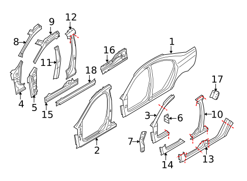 Hinge Pillar for 2008 Volvo S80 #0