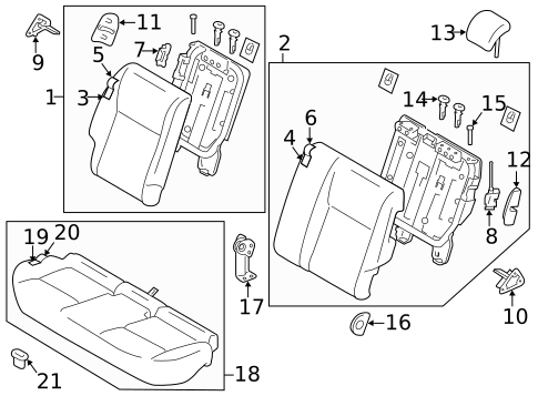 Rear Seat Components for 2016 Nissan Juke #0