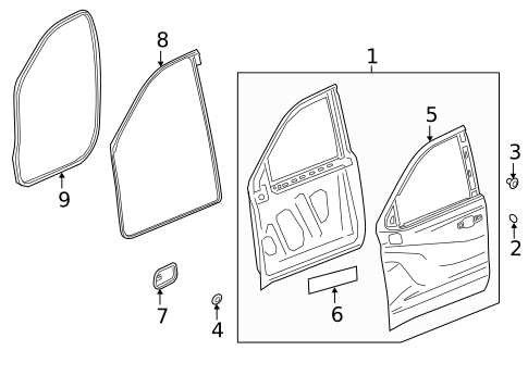 Door & Components for 2021 GMC Sierra 1500 #3