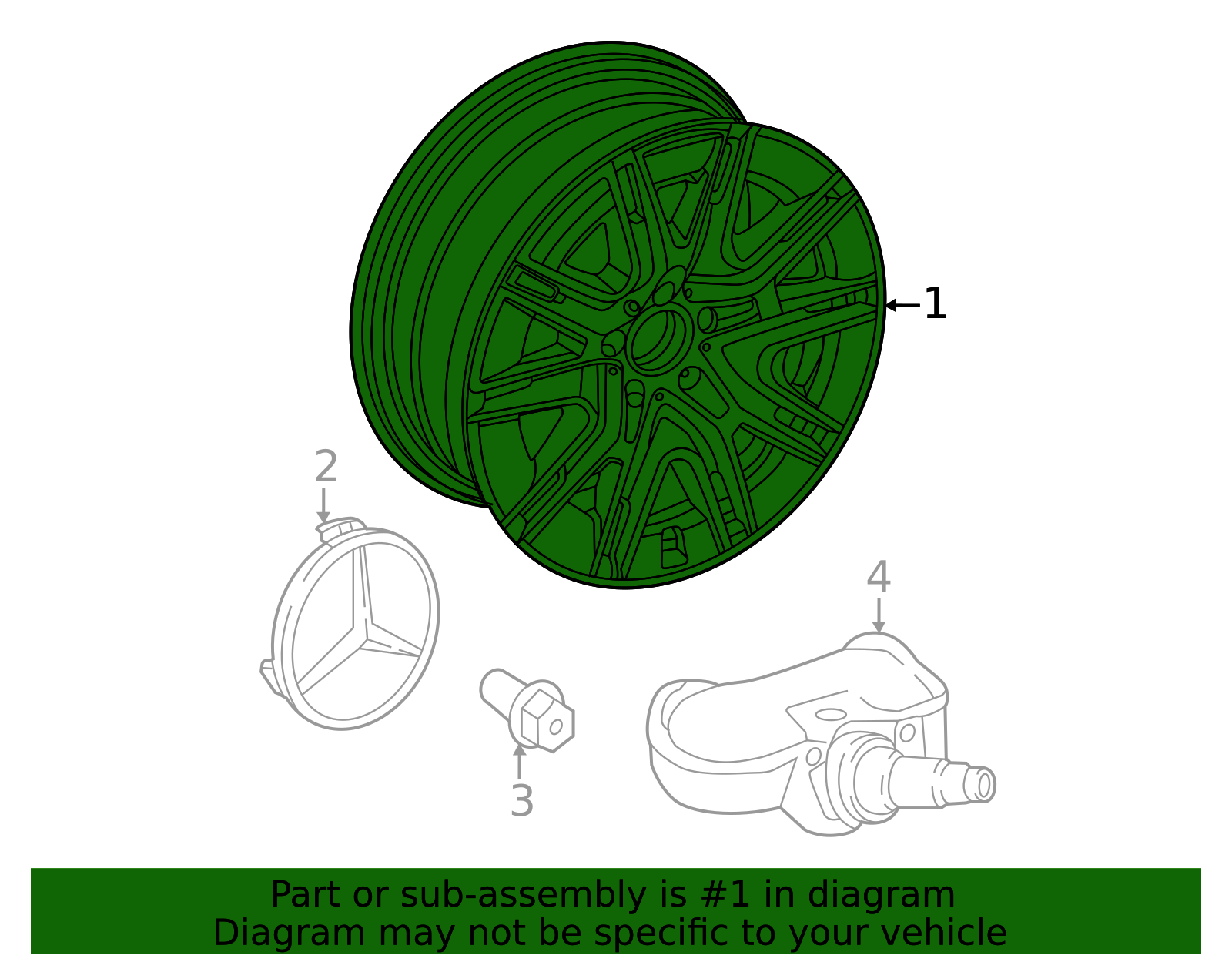 Genuine OEM Amg 10-Spoke Wheel, 8, 5 J X 20 Et 32, 2, Black | 465-401 ...