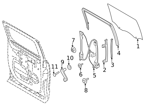 Glass - Rear Door for 2018 Ford F-350 Super Duty #0