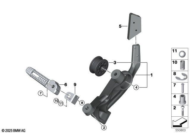 46715A74012 - Frame and Mounting Parts: Halter FuÃŸRaste Hinten Rechts -  for BMW-Motorrad Image