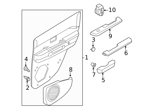 Interior Trim - Rear Door for 2000 Nissan Pathfinder #0