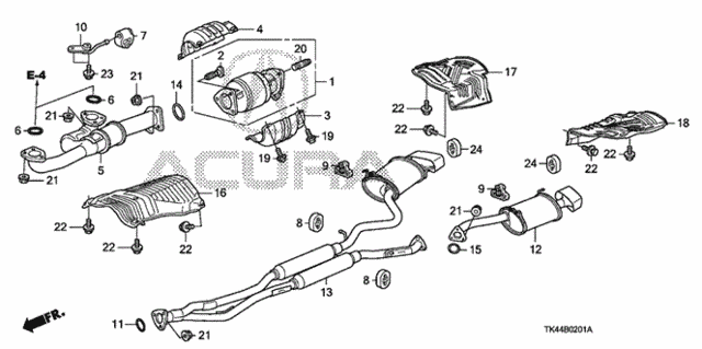 Exhaust Pipe (4WD) for 2010 Acura TL #0