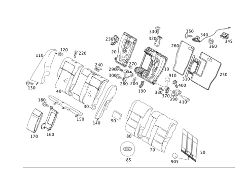 Folding Rear Backrest for 2014 Mercedes-Benz E63 AMG #0