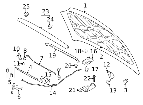 Hood & Components for 2001 Hyundai Elantra #0