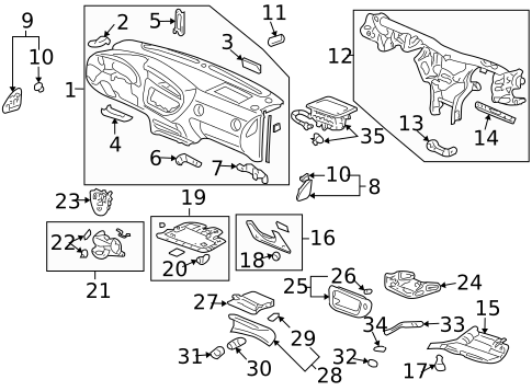 Instrument Panel for 2004 Acura RSX #0